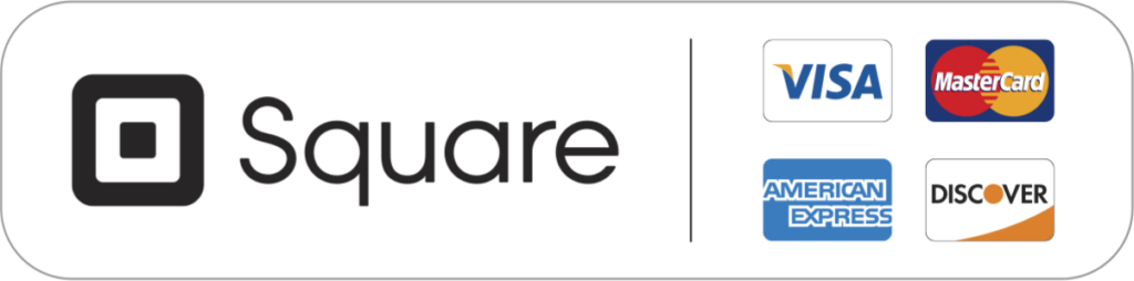 Credit card processing by Square. Visa, Master Card, Discover and American Express accepted.